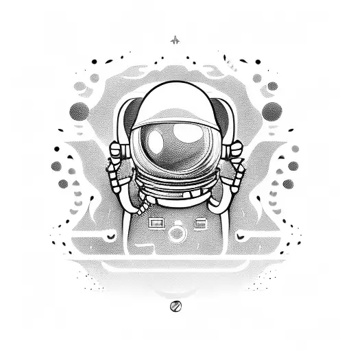 Alien Astronaut Playing A Musical Instrument