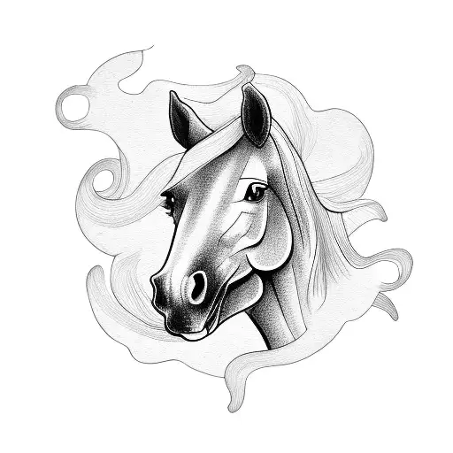 Horse With Trees And Wind