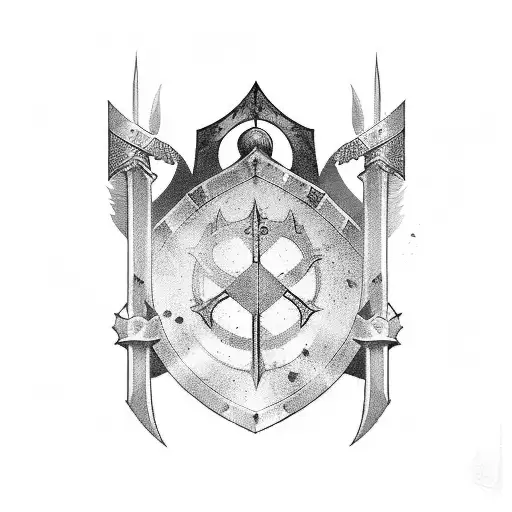 Templar Knight With A Shield And Sword