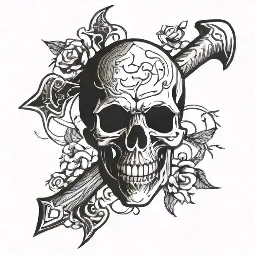 Simple Skull With Axe