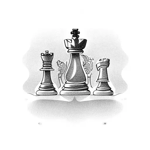 Chess Pieces Submerged In An Underwater Chessboard