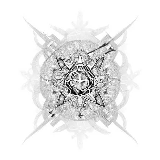 A Motorcycle Engine Made Up Of Intricate Star Patterns