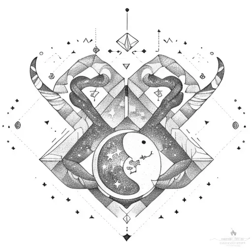 Capricorn Constellation Merging With A Galaxy