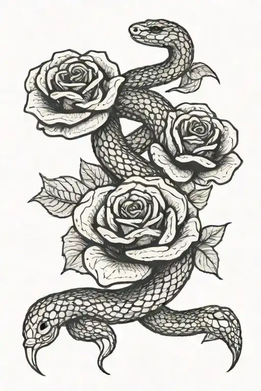 Snake And Roses