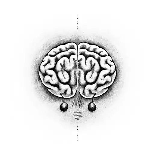 Coffee Beans Forming The Shape Of A Brain