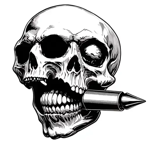 Skull Swallowing A Bullet Shooting