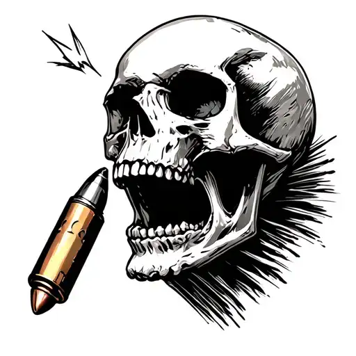 Skull Swallowing A Bullet Shooting