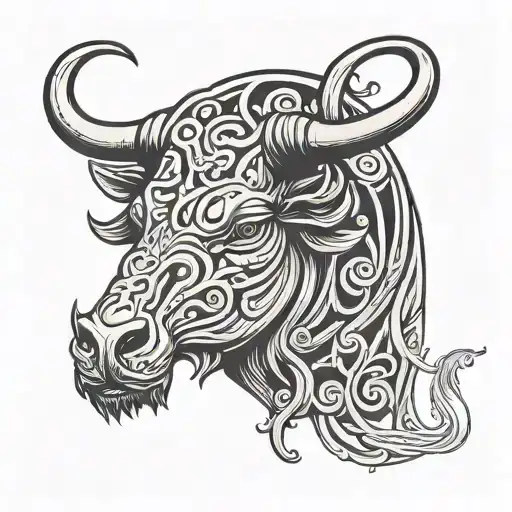 Taurus Emblem Representing Strength Inspired