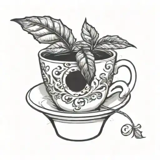 A Coffee Plant Growing Out Of A Coffee Cup