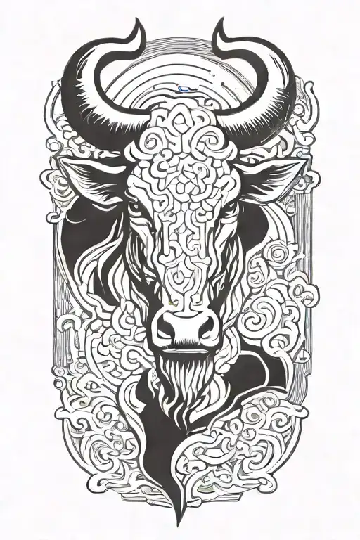Taurus Emblem Inspired Representing Strength Courage