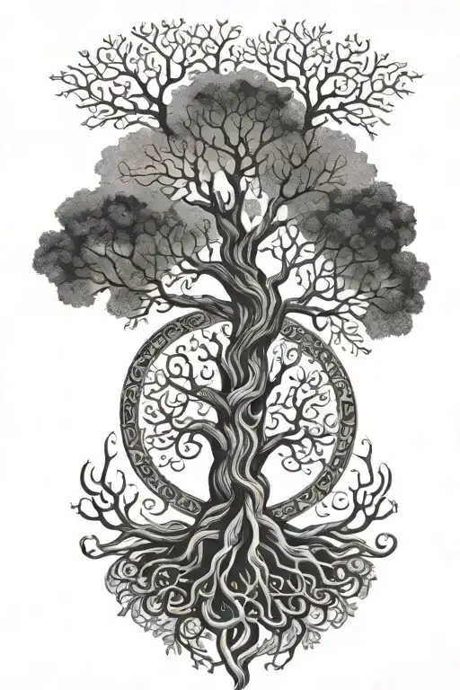 A Wild And Crazy Norse Tree Of Life Tattoo For A Creative Man