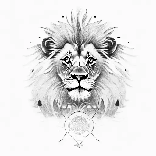 A Cute Lion Cub In Realism Coupled With A Mandala