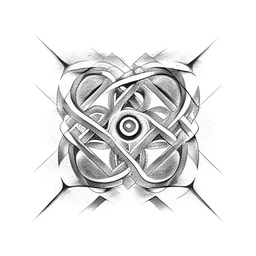 An Abstract Representation Of Neosigilism Symbols Intertwined With Car Parts