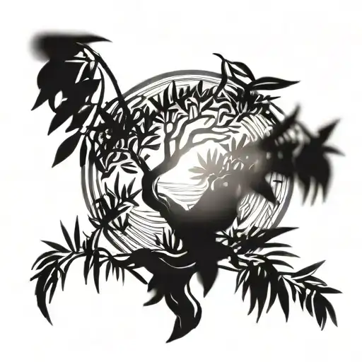 The Sun Made Of An Olive Tree Branches Stretching Towards