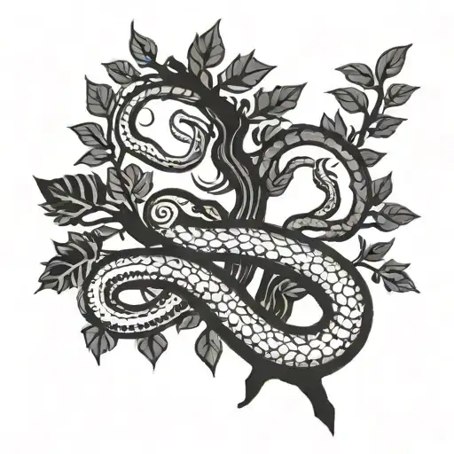 Tree And Snake Made To Wrap Around Arm Right Above Elbow