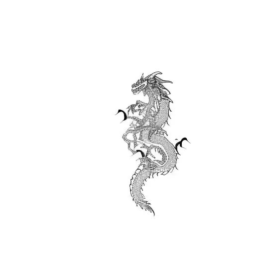 A Dragon On A Black Background