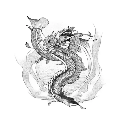 Koi Fish Turning Into A Dragon