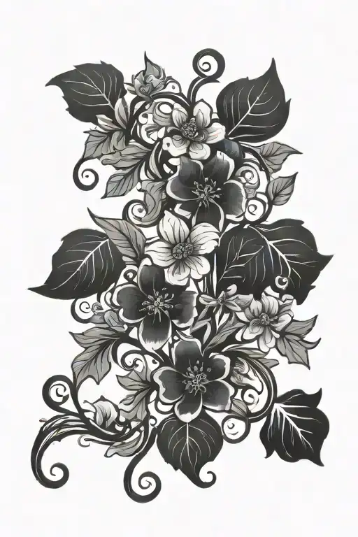 Vine And Flowers Intertwined