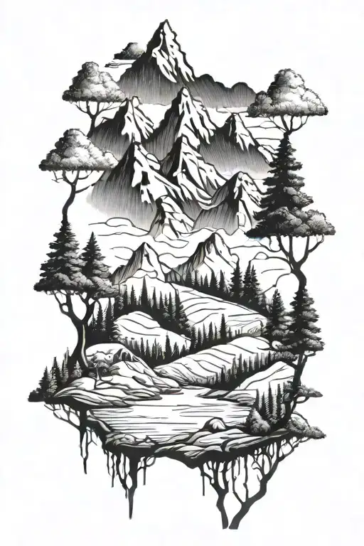 Landscape Forest Mountains