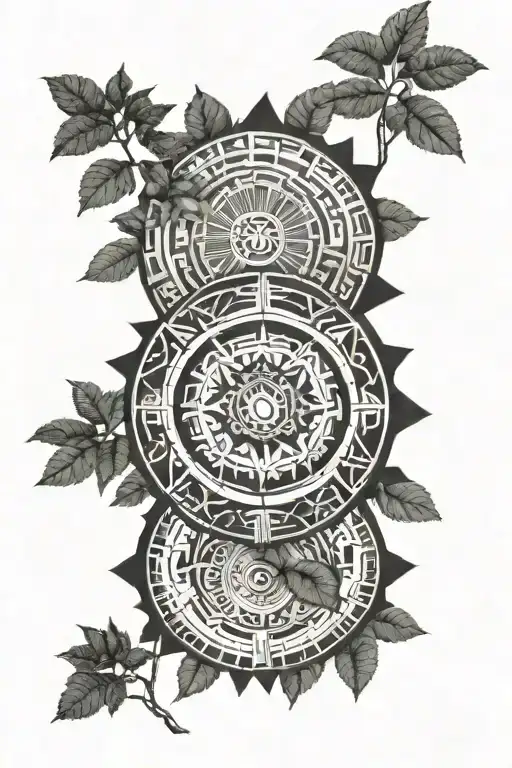 Aztec Calendar Surrounded By A Forest