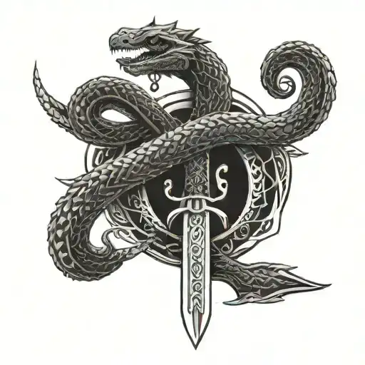 Snake Around Viking Sword
