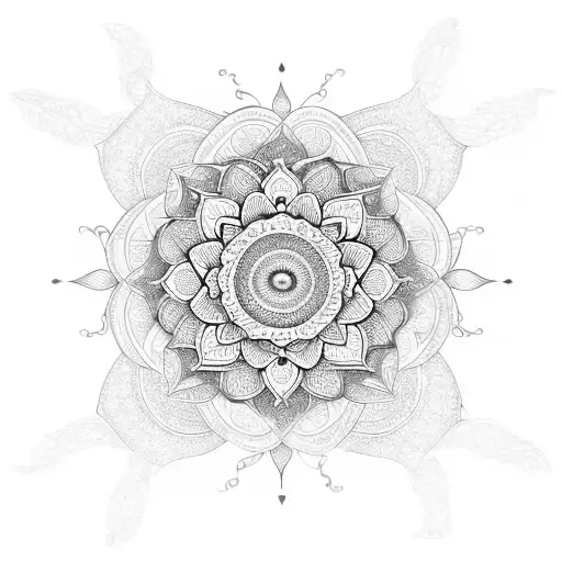 A Mandala-inspired Design Incorporating Sacred Geometry And Sunflower Motifs