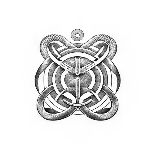 Greek Omega Symbol Made From Snakes