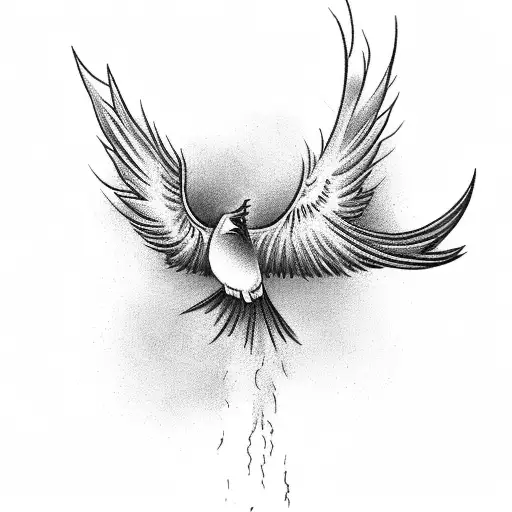 A Phoenix Bird Soaring Over A Golf Course