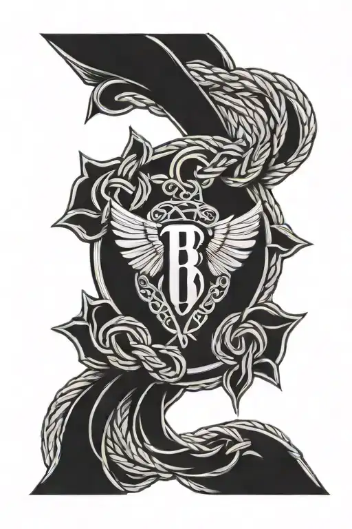 Bentley Car Emblem Surrounded By Celtic Knots Ropes Symbol