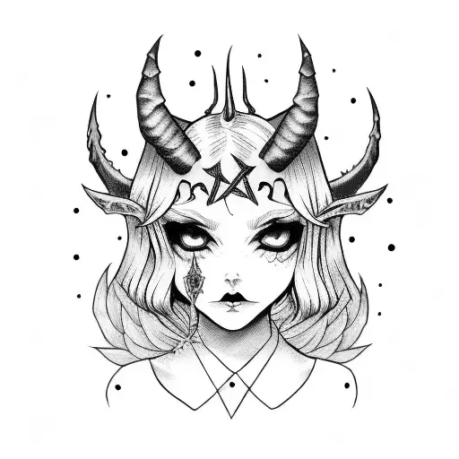 Satanic Cute Emo Girl