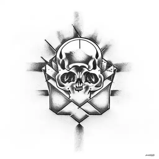 A Tattoo Design Combining Elements Of Rock Music And Atheism