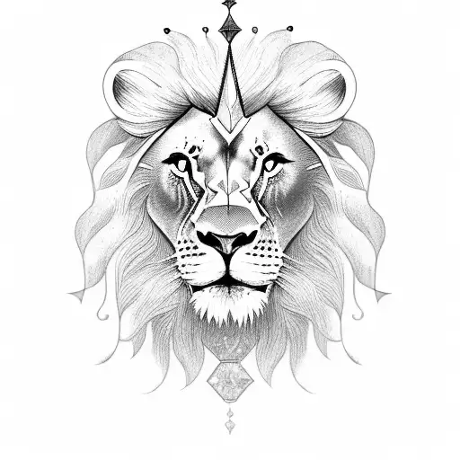 A Lion Wearing A Mechanical Crown