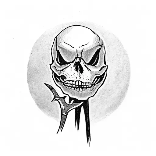 A Skull Wearing A Jack Skellington Hat And Holding A Quill Pen