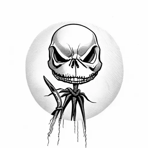 A Skull Wearing A Jack Skellington Hat And Holding A Quill Pen