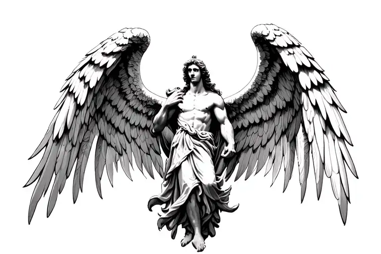 Arch Angel Michael With Majestic Wings Spread