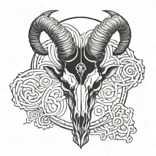 Satanic Ram Skull