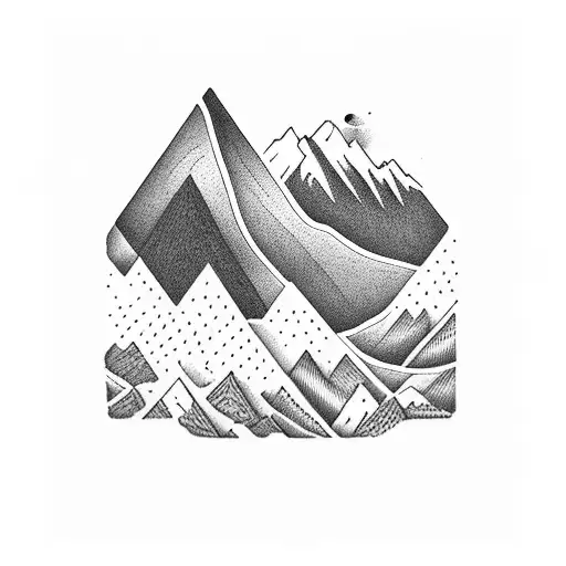 Musical Notes Intertwined With A Mountain Landscape