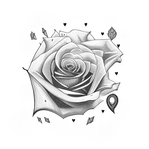 Rose And Playing Cards