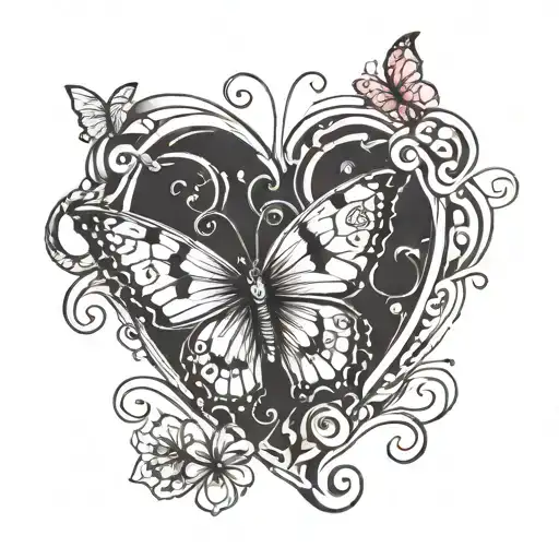 Butterfly And Heart Symbol