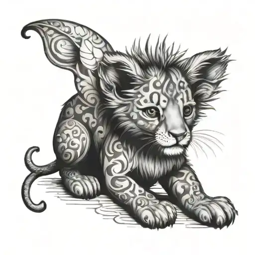 Baby Lion With Bunny Pajamas