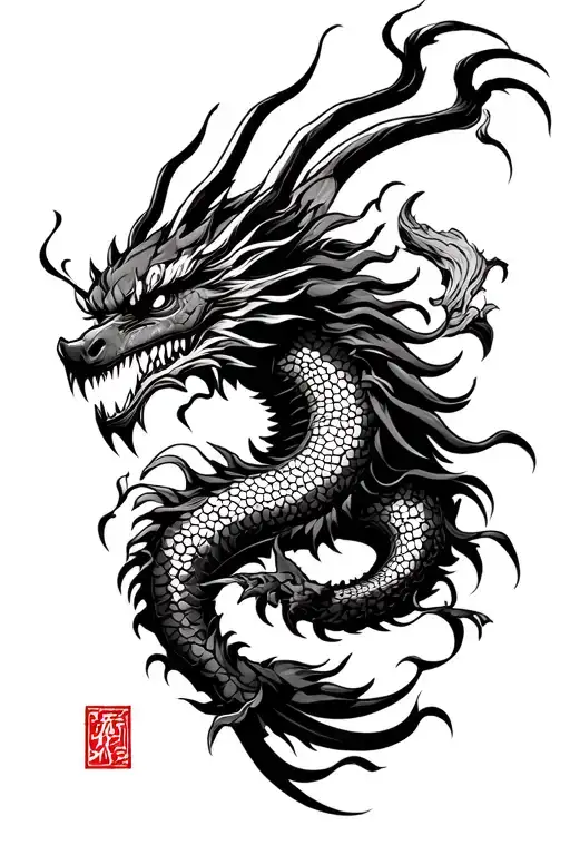 Oni Samurai With Dragon