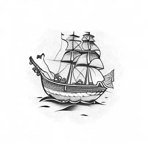 Pirate Ship With A Gyrocompass