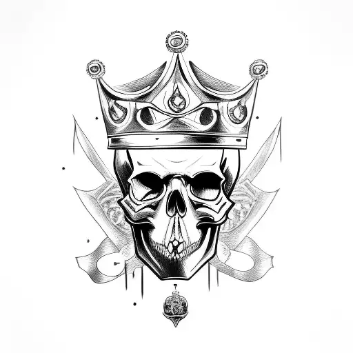 Graffity Skull With Crown