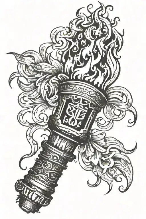 Torch With Fire Inside