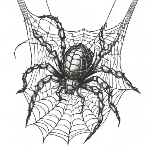 Spider Hanging From Web