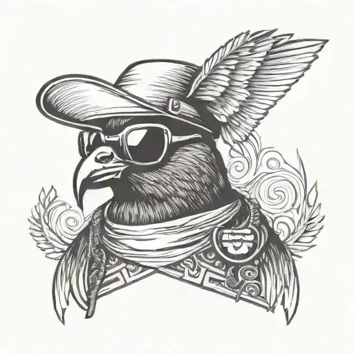 Gangster Pigeon With Hat And Sunglasses