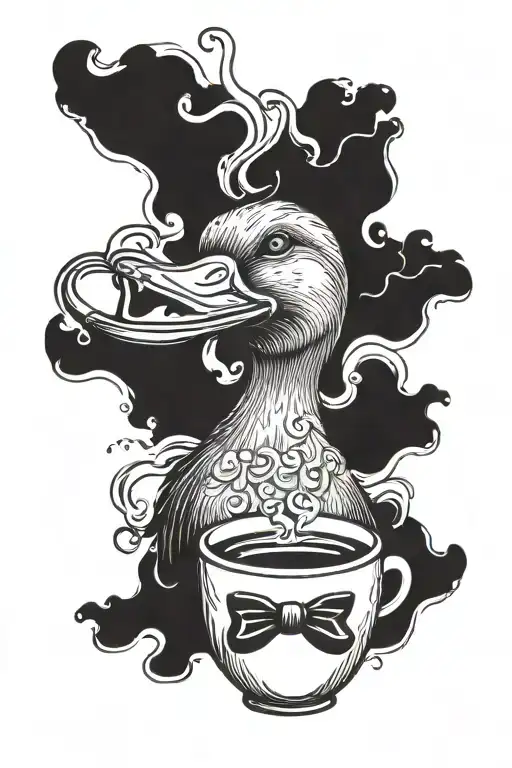 Duck Drinking Coffee Cup