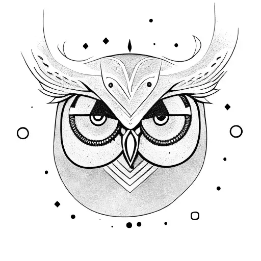 Owl With Night Sky