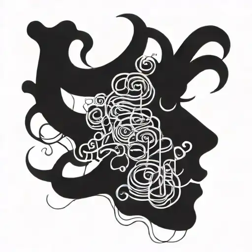 Where Is My Mind Head Thought Cursive Line