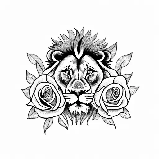 Lion With Roses And Watch